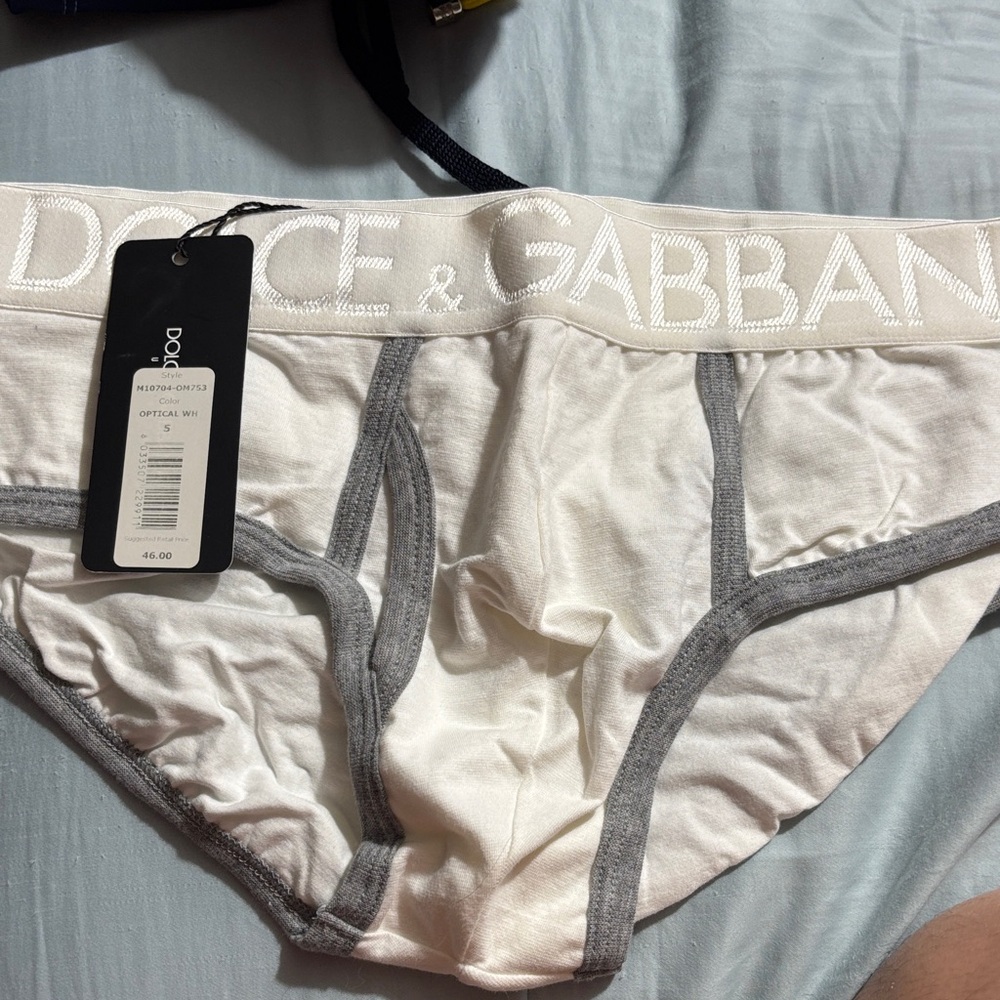 Dolce & Gabbana Men's Briefs in White and Gray